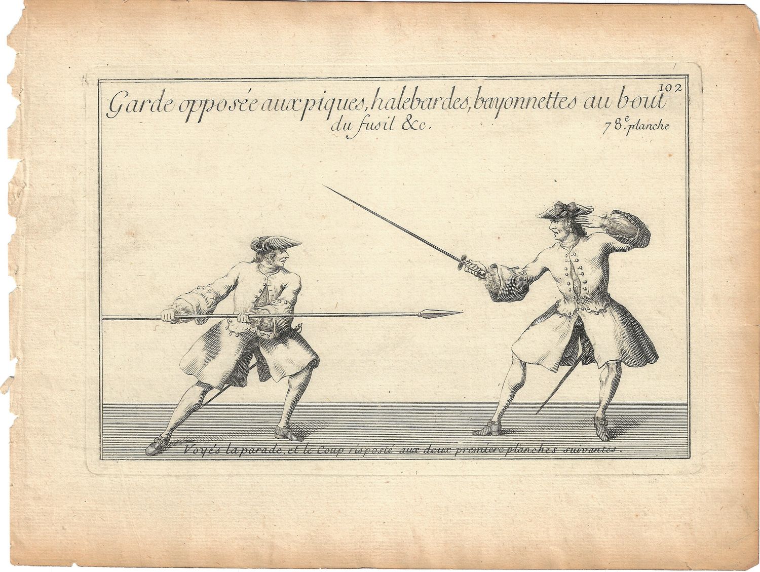 1737 Views of Fencing , derived from Academie de L&#39;Espee by D&#39;Anvers - 78e planche