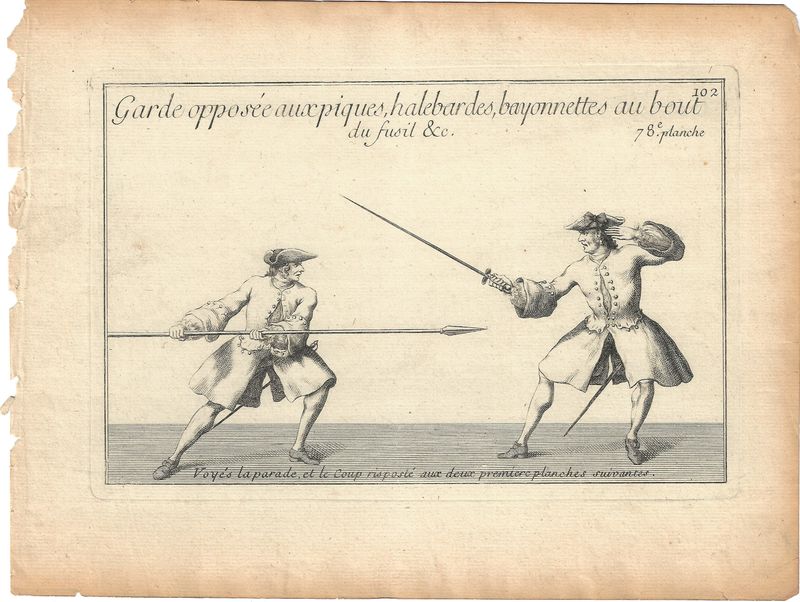1737 Views of Fencing , derived from Academie de L'Espee by D'Anvers - 78e planche