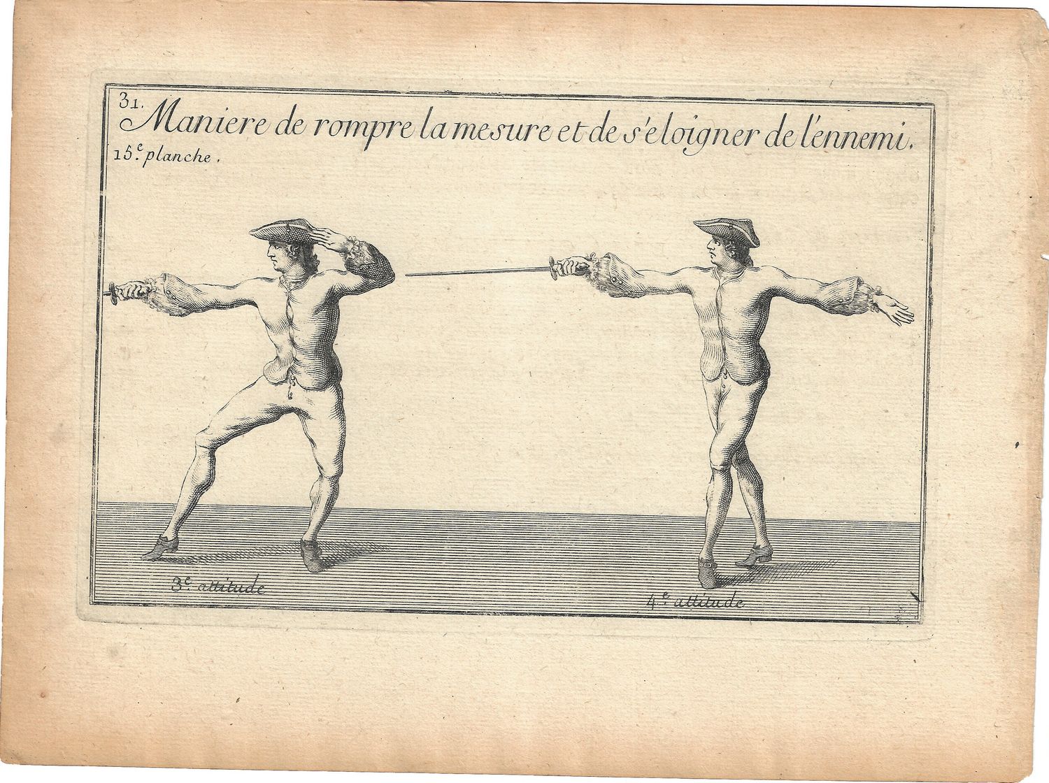 1737 Views of Fencing , derived from Academie de L&#39;Espee by D&#39;Anvers - 15e planche