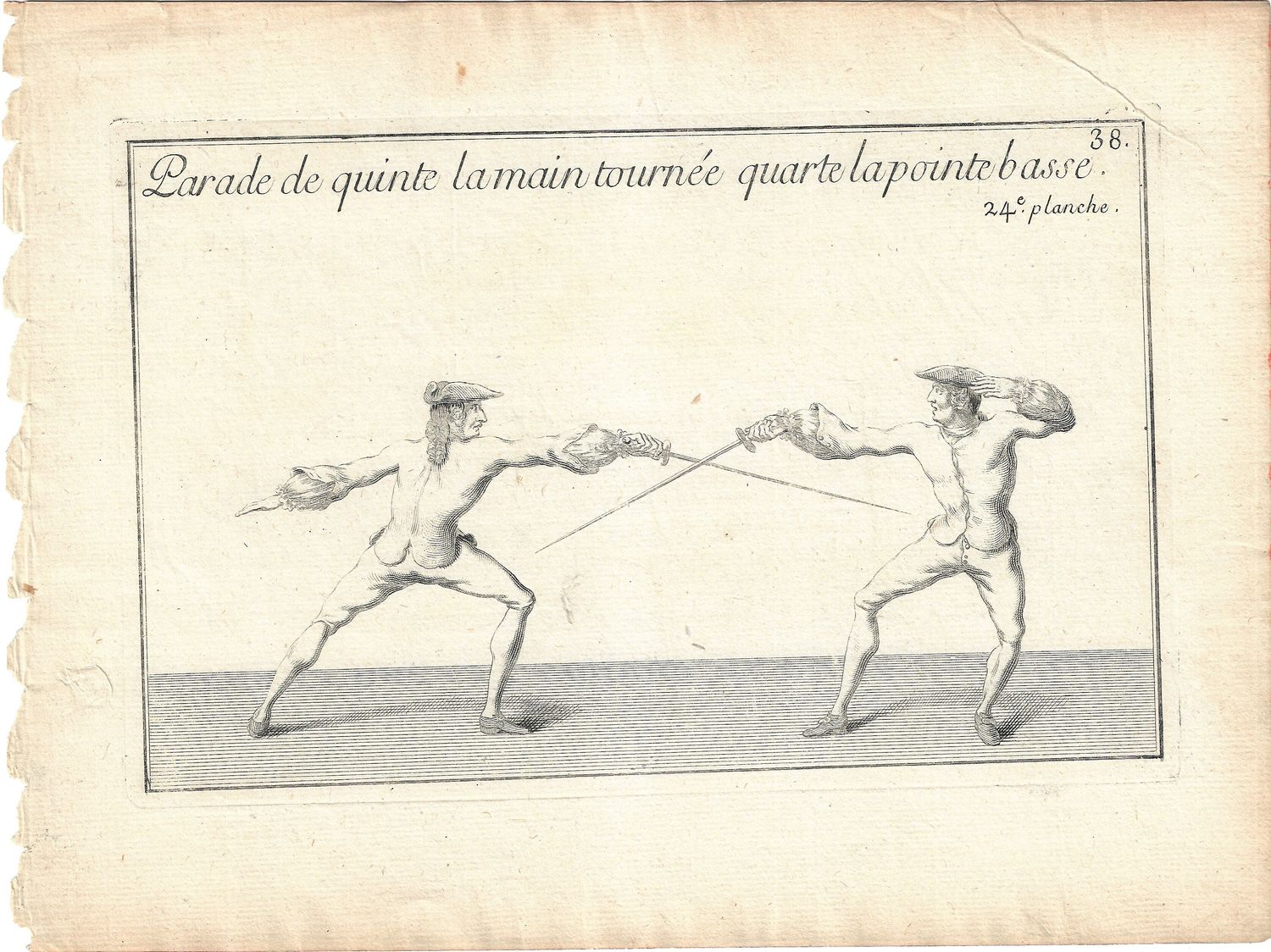 1737 Views of Fencing , derived from Academie de L&#39;Espee by D&#39;Anvers - 24e planche