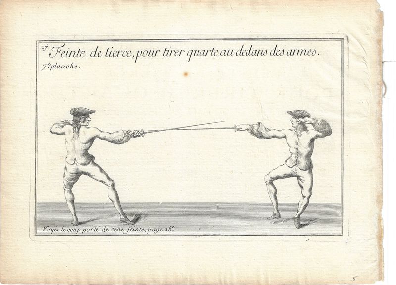 1737 Views of Fencing , derived from Academie de L'Espee by D'Anvers - 7e planche