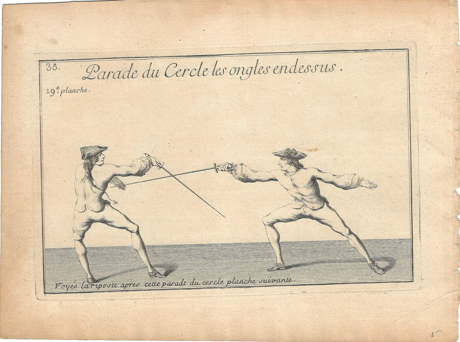 1737 Views of Fencing , derived from Academie de L&#39;Espee by D&#39;Anvers - 19e planche