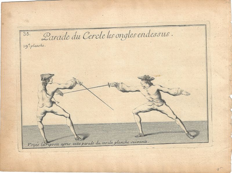 1737 Views of Fencing , derived from Academie de L'Espee by D'Anvers - 19e planche
