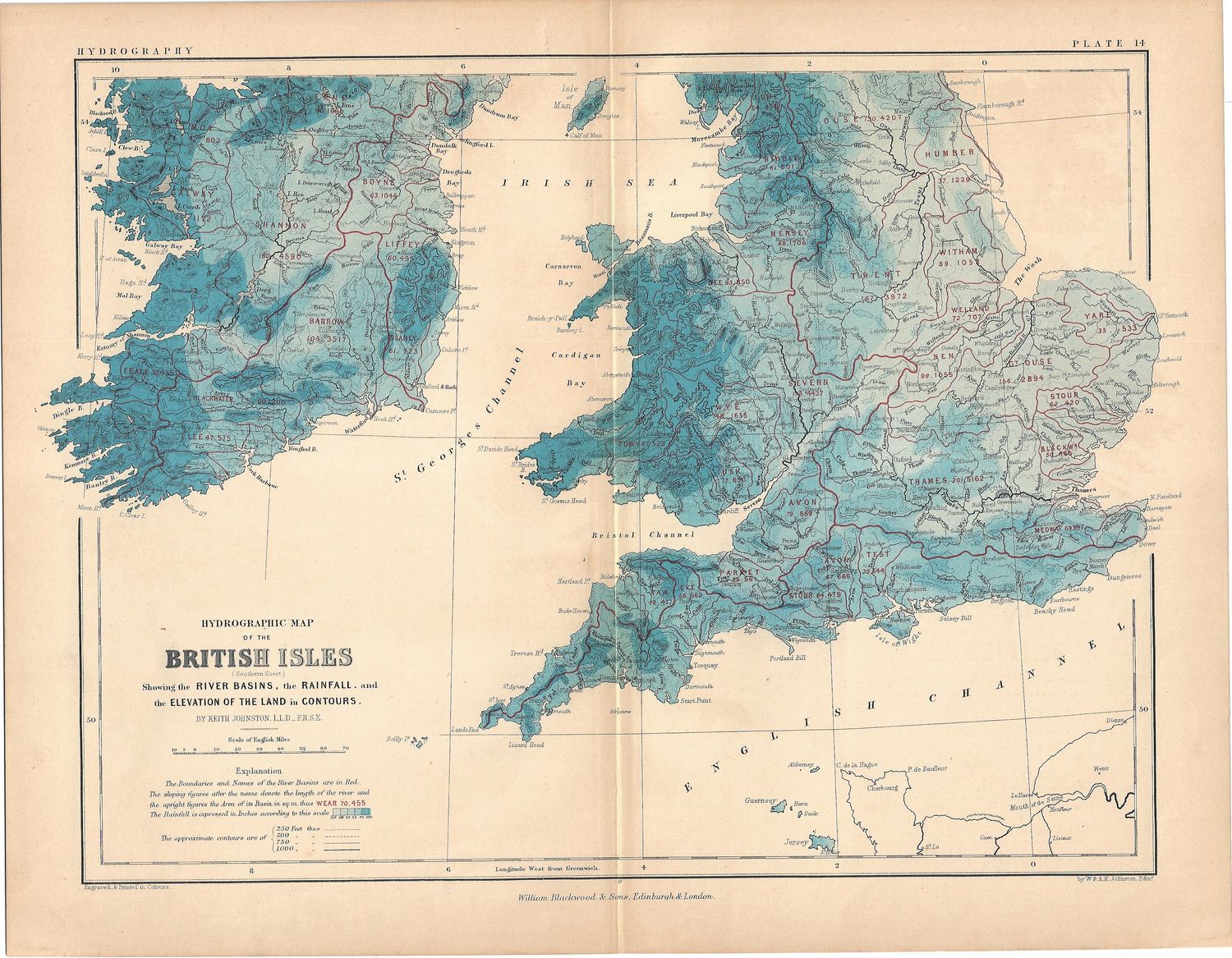 1877 Hydrographic Maps of the British Isles (pair) by Blackwood