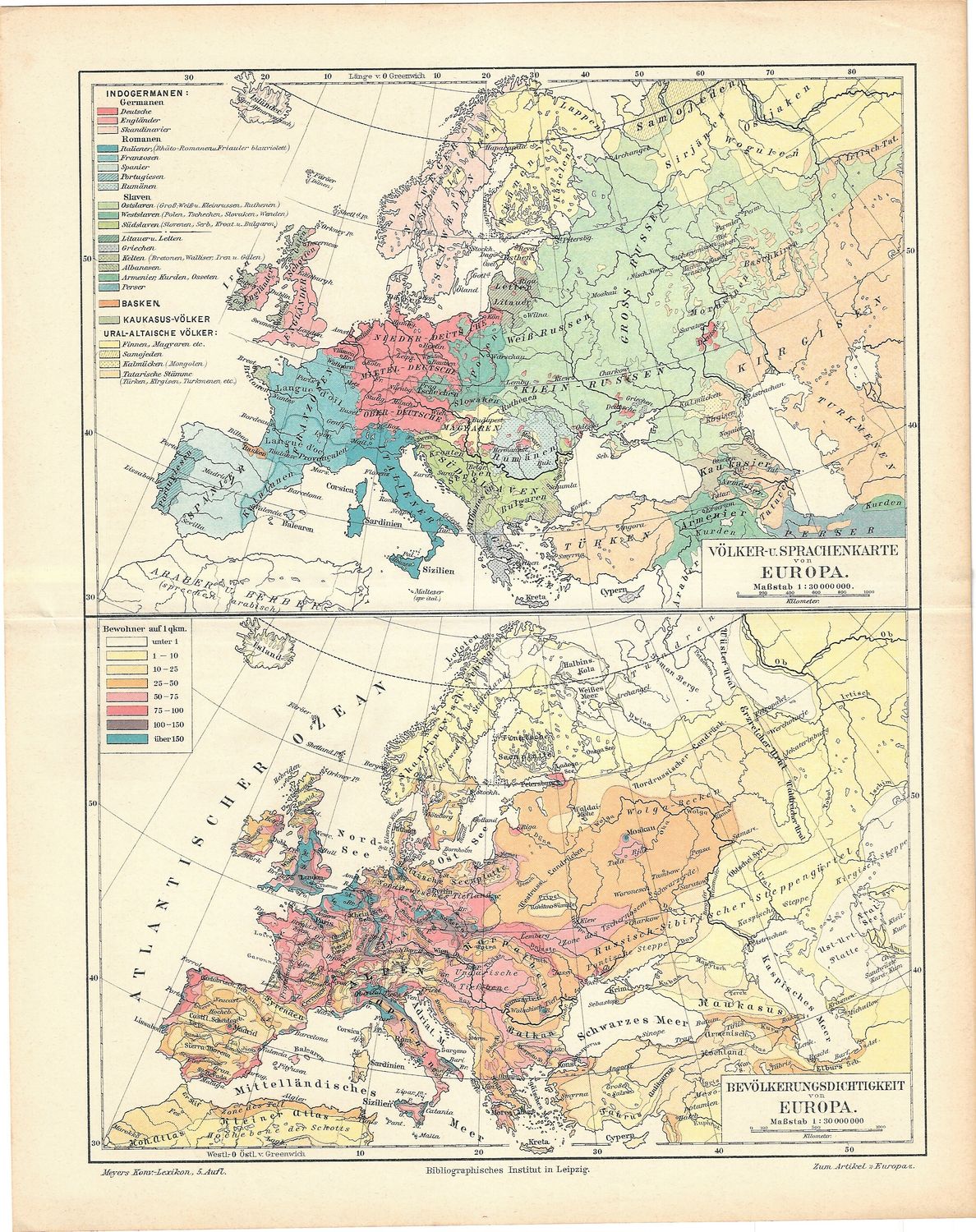 1910 Comparative Language Chart of Europe