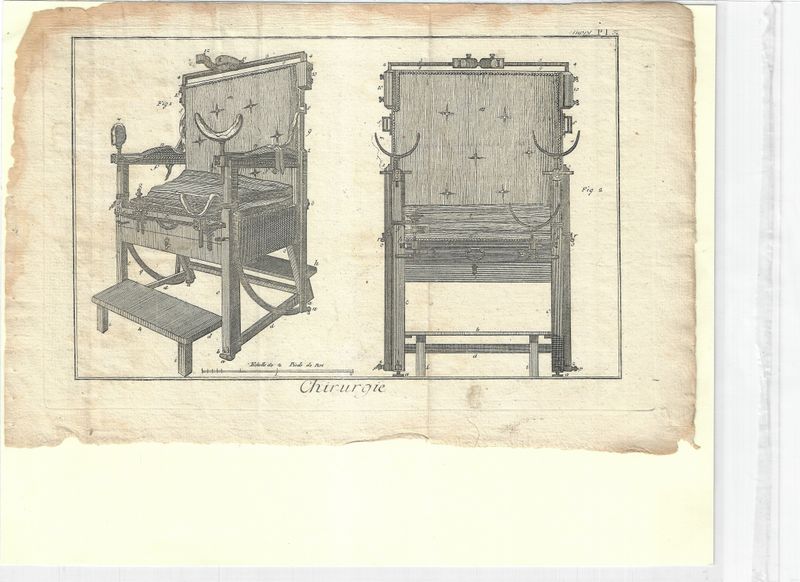 1750 Diderot Encyclopedia Sheet -Chururgie Plates #Supl 1-8 + text (Group of 8) - Surgery Chair &amp; Instruments