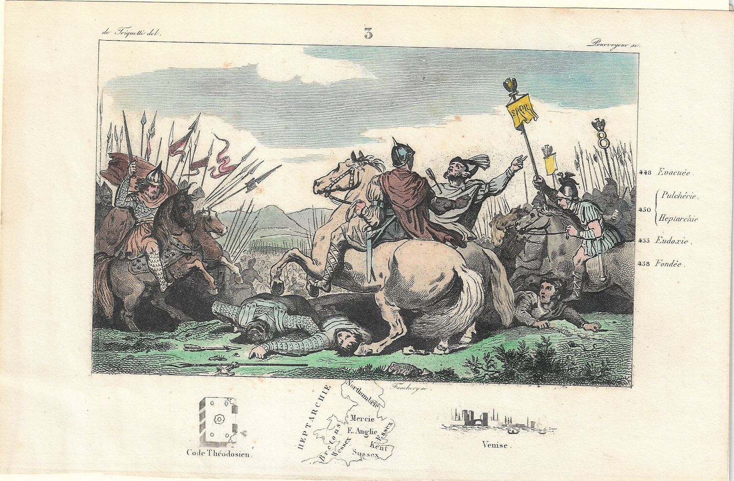 1785 Illustrated  History of France  w/ohc - Plate #3 Me'robee