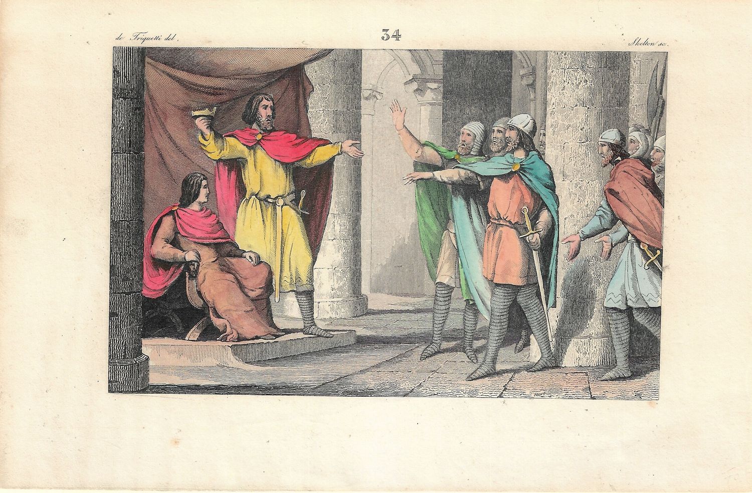 1785 Illustrated  History of France  w/ohc - Plate #34 Louis V