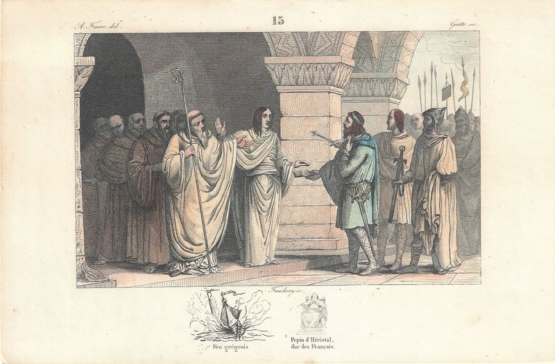 1785 Illustrated  History of France  w/ohc - Plate # 15 Thierry I