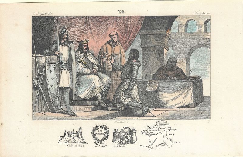 1785 Illustrated  History of France  w/ohc - Plate # 26 Louis II