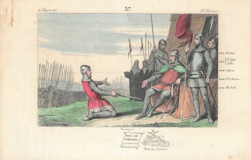 1785 Illustrated  History of France  w/ohc - Plate # 37 Henri I  1032-1054 ad