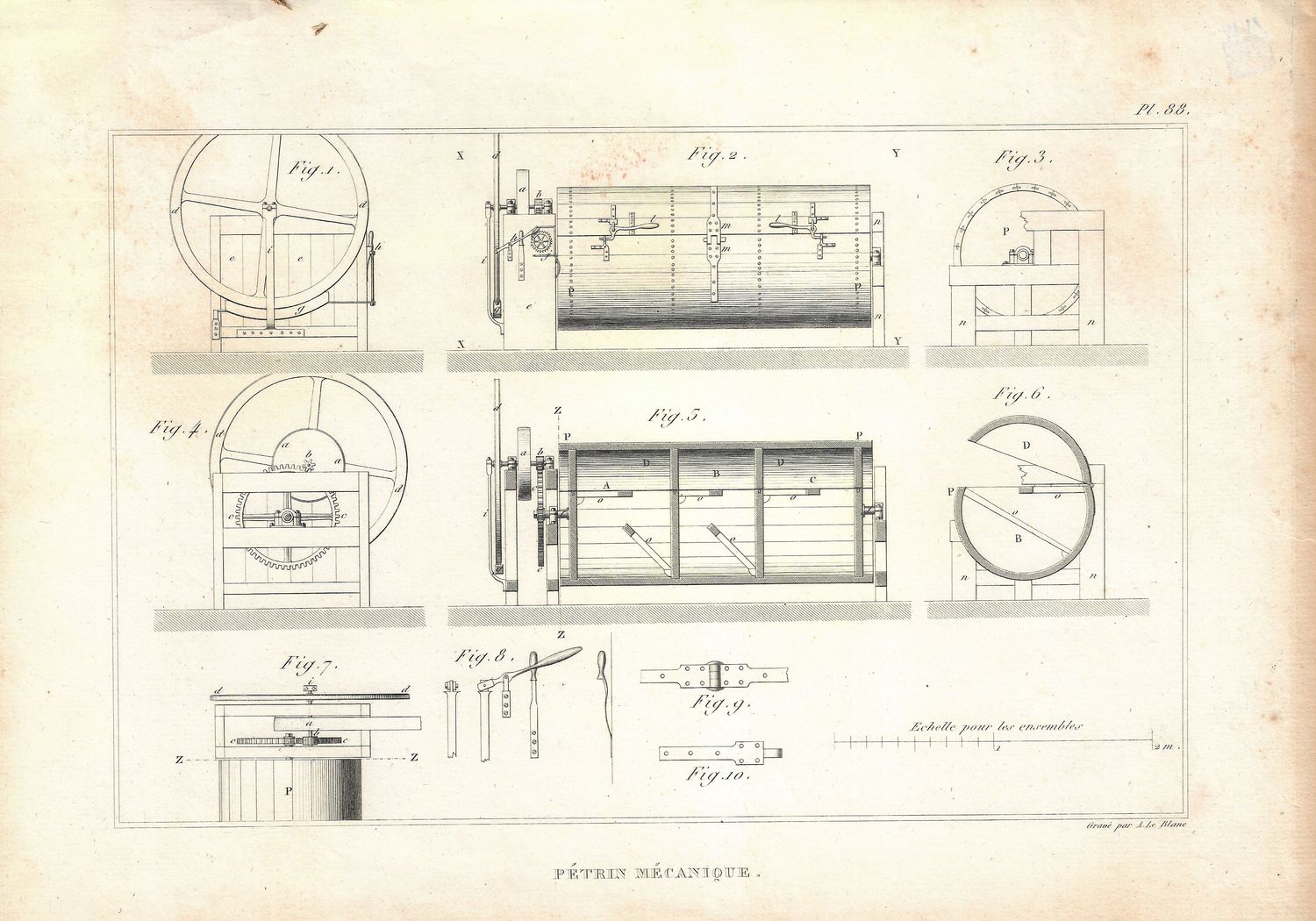 1830 Architecture of Manufactories in French -  2 Studies on Baking Equipment