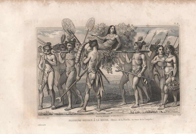 1859 Native Peoples of Florida Plate #  8 The Return of The Queen by Demoraine