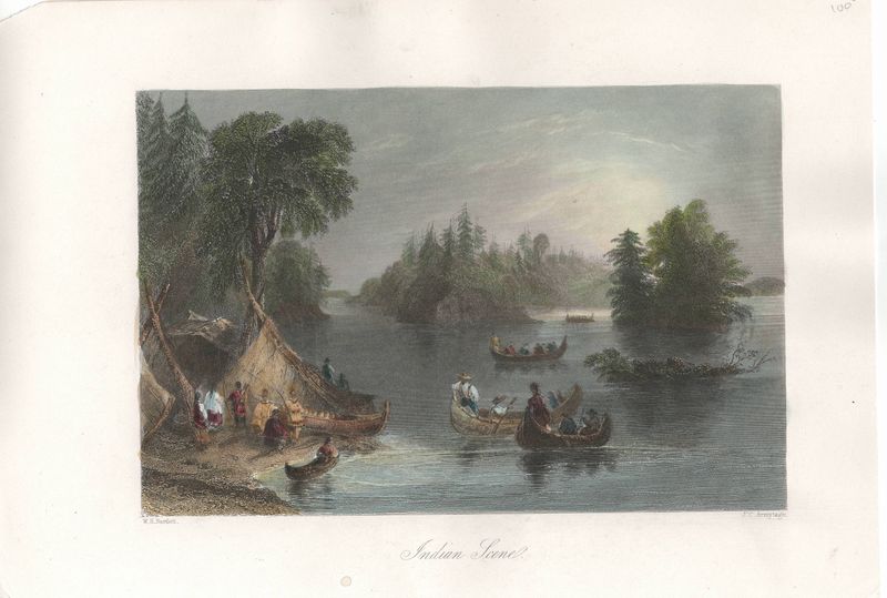 1841 View of an Indian Scene by Bartlett  (new york)