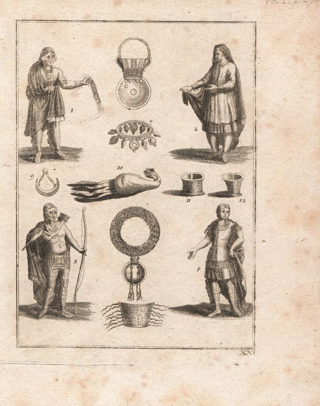 1790 (1753) View of Habits of Mexicans from Common History of Lands &amp; People of America by Gebauer