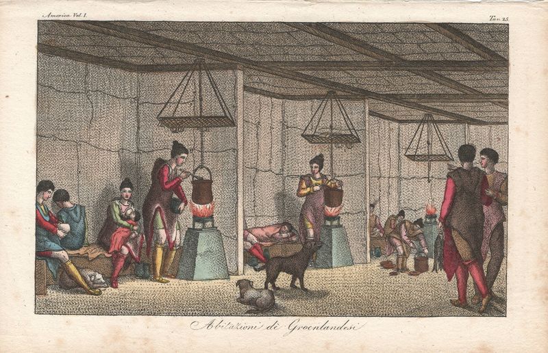 1810 View of the Interior of the Habitation of Greenlanders w/ohc