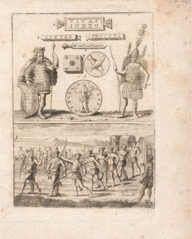 1790 (1753) View of Vivas Indeo (Indian Life) from Common History of Lands &amp; People of America by Gebauer