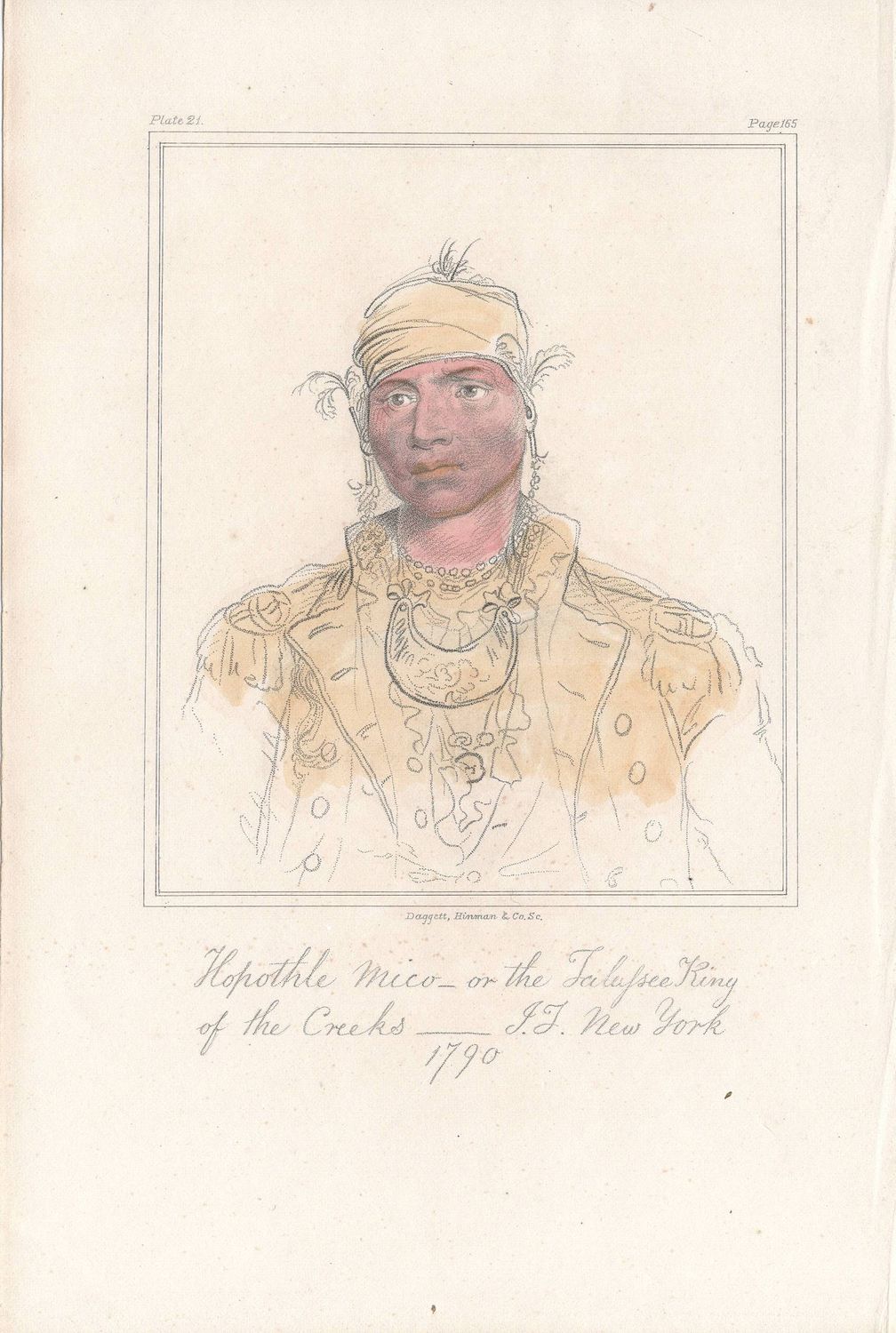 1841 View of Hopothle Mico by John Trumbull