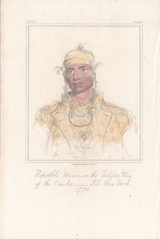 1841 View of Hopothle Mico by John Trumbull