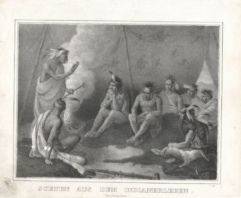 1848 View of Scenes of Indian Life in German Lithography