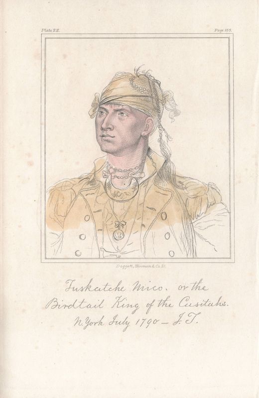 1841 View of Tuskatche Mico by John Trumbull