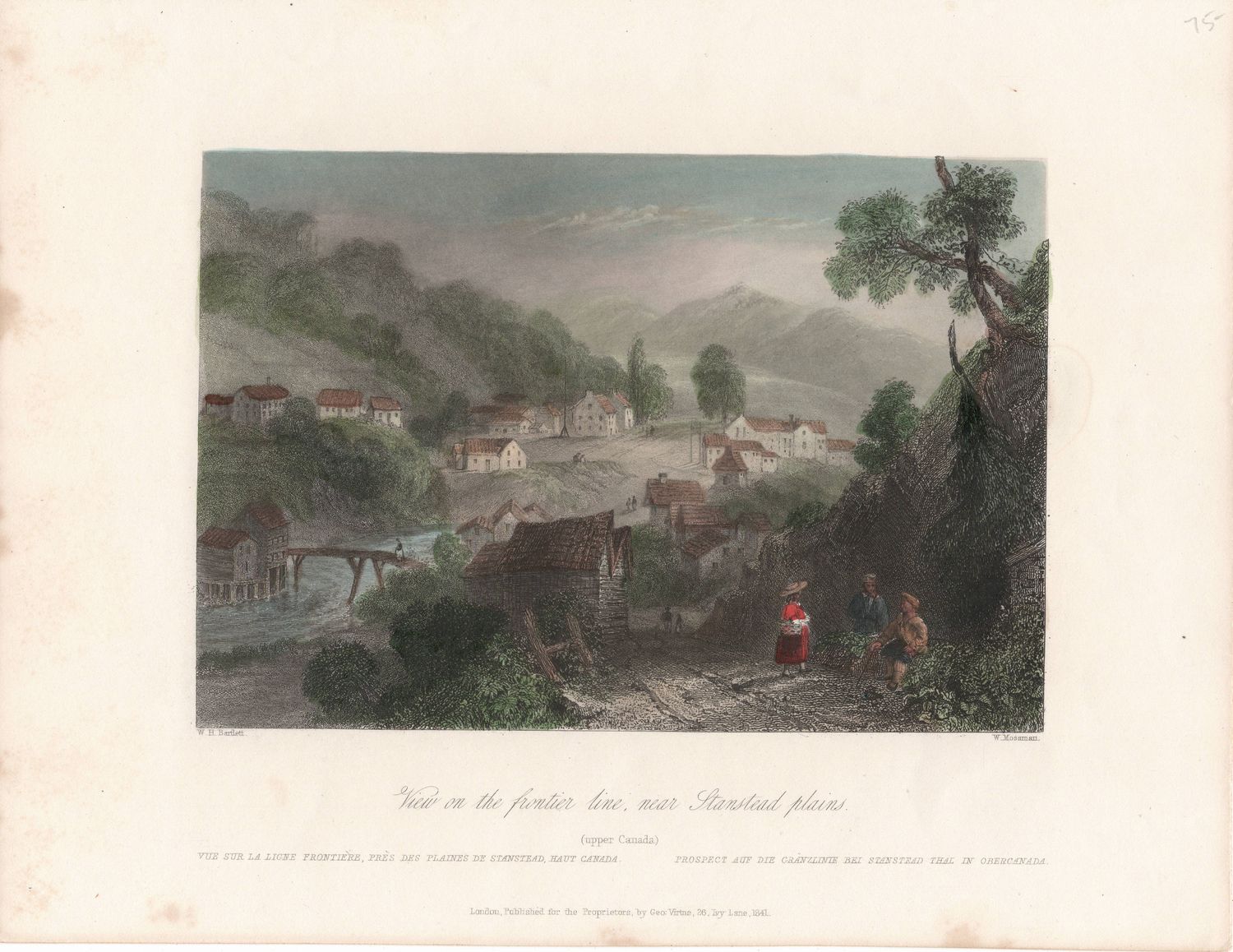 1841 View on the Frontier Line, Near Stanstead Plains by Bartlett