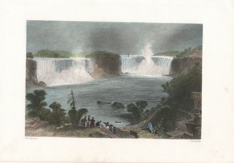 1850 View of Niagra Falls by Bartlett w/hc