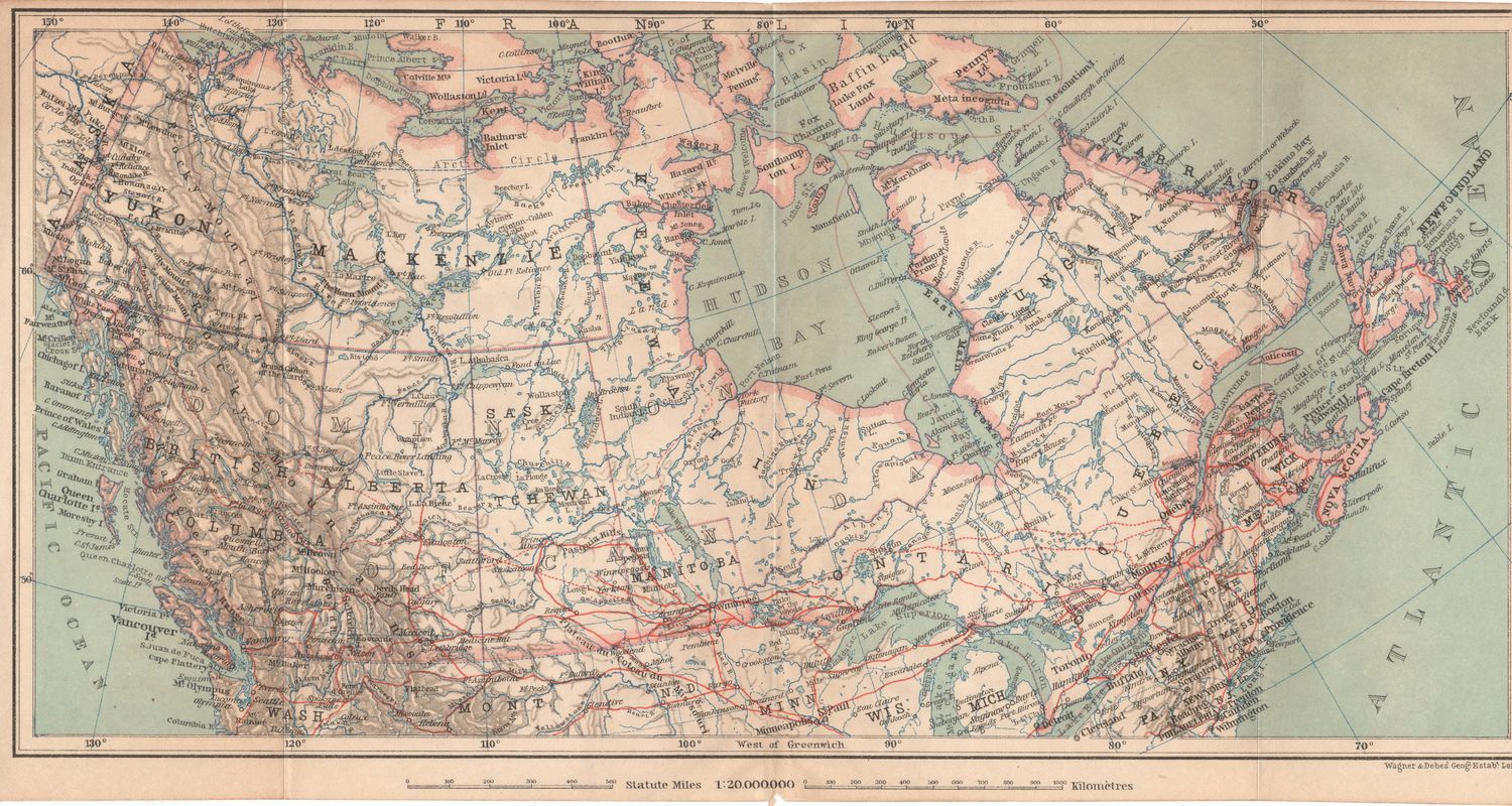 1901 Group of Maps showing the Nation of Canada &amp; Newfoundland