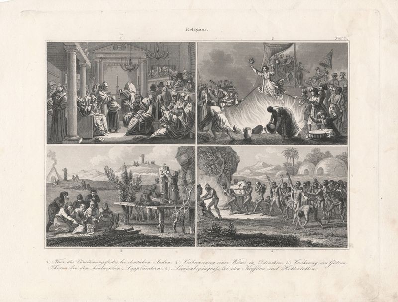 1858 View of Religious Ceremonies on 4 Continents