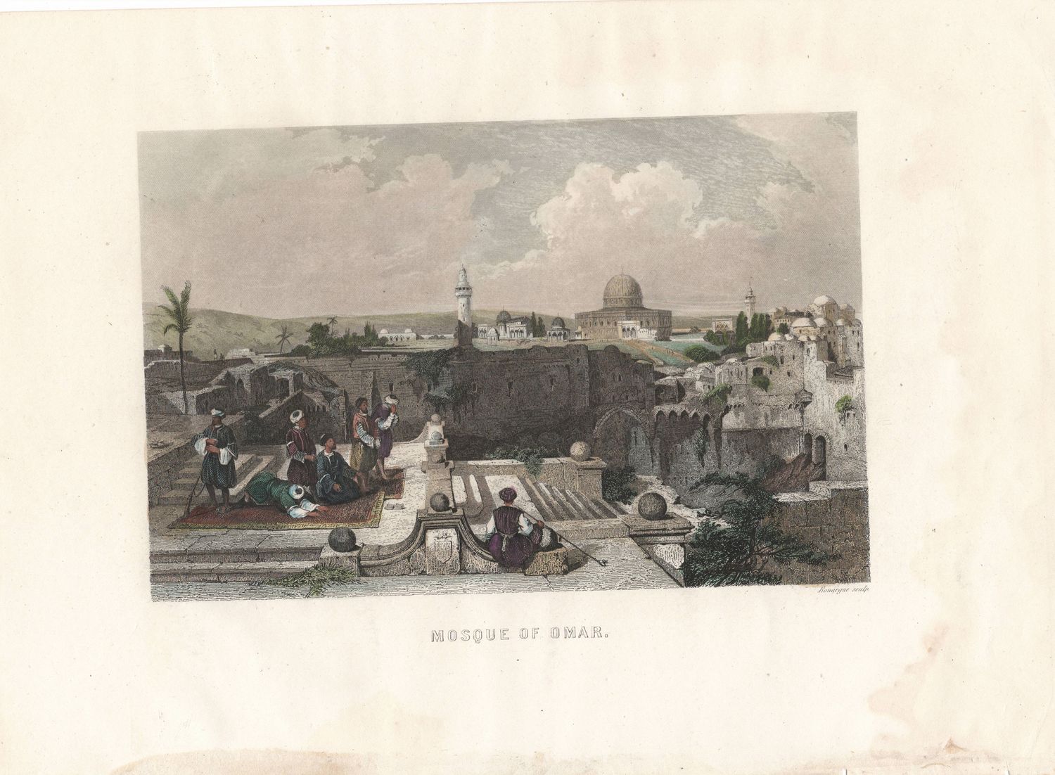 1841 View of Jerusalem with the Mosque of Omar w/hc