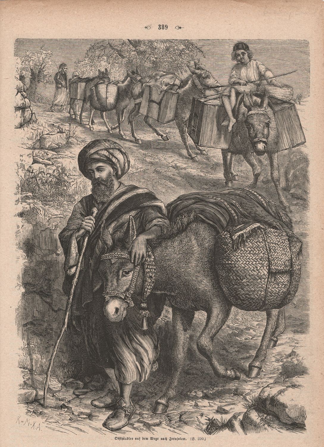 1860 View of a Religious Pilgrim going to Jerusalem