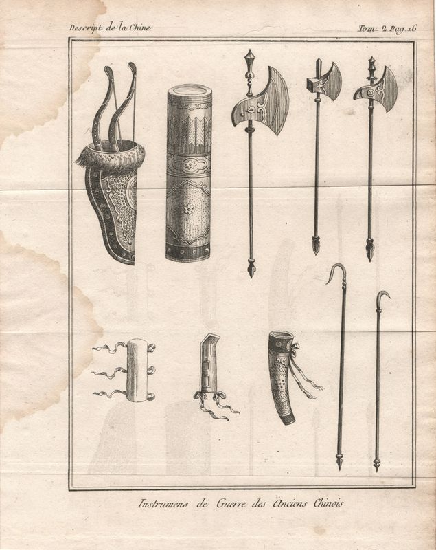 1807 Description of China - View of Ancient Chinese Instruments of War