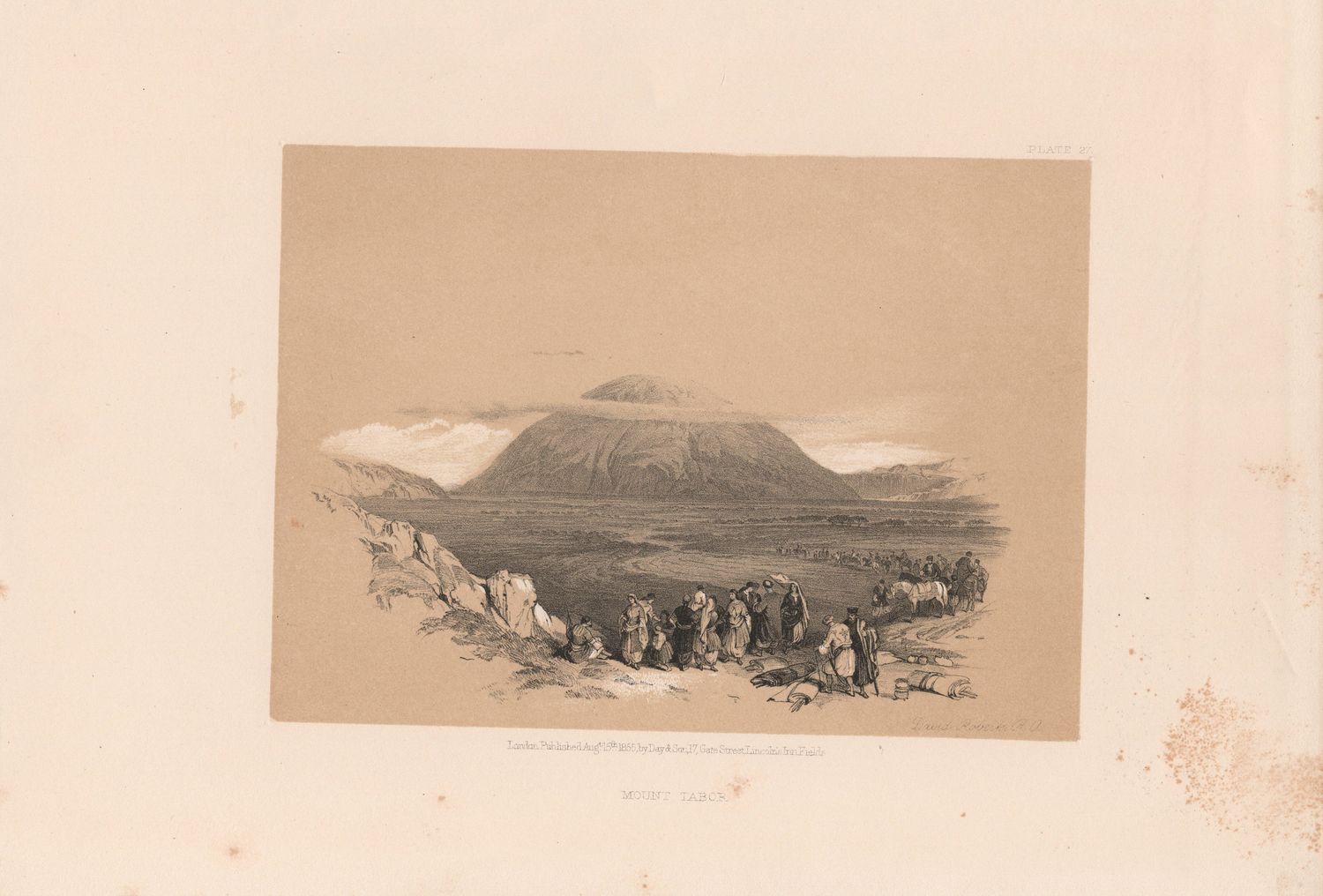 1856 Views of the Holy Land, Egypt &amp; Nubia by David Roberts - Plate #27 Mount Tabor