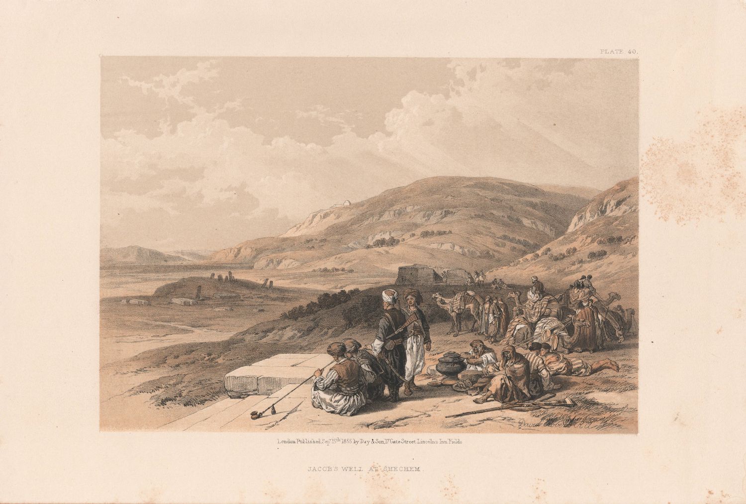 1856 Views of the Holy Land, Egypt &amp; Nubia by David Roberts - Plate #40 Jacob's Well at Shechem