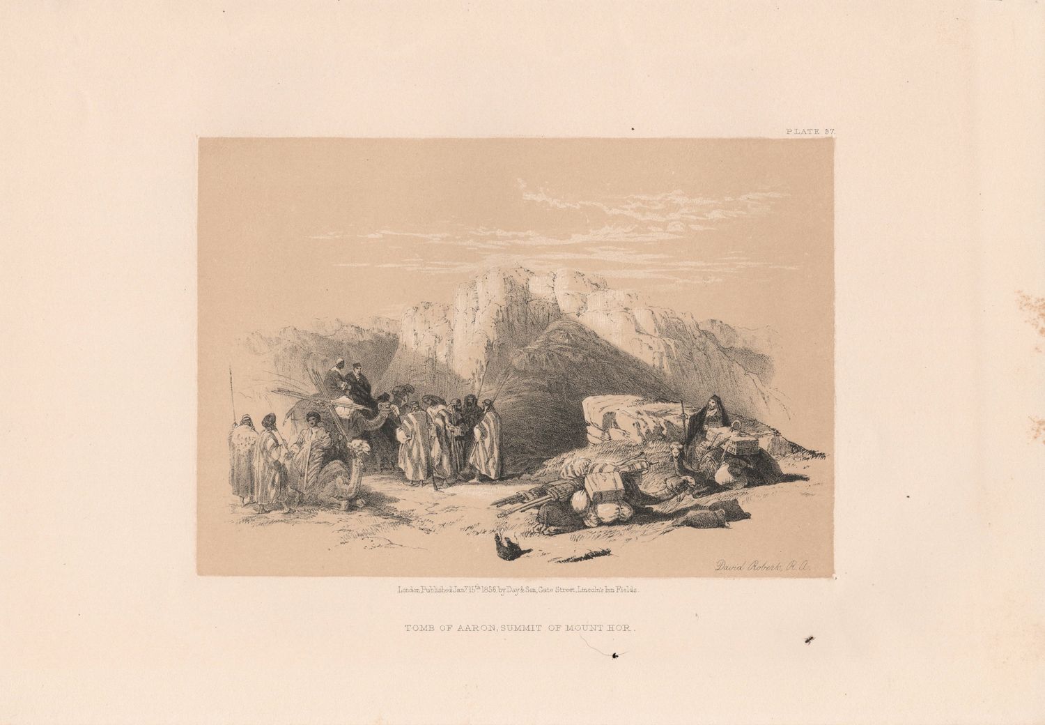 1856 Views of the Holy Land, Egypt &amp; Nubia by David Roberts - Plate # 97 Tomb of Aaron Summit of Mt. Hor