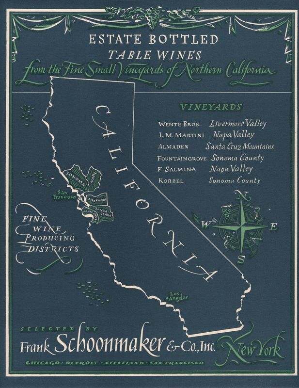 1939 Schoonmaker Estate Bottled Central California Wines Advert