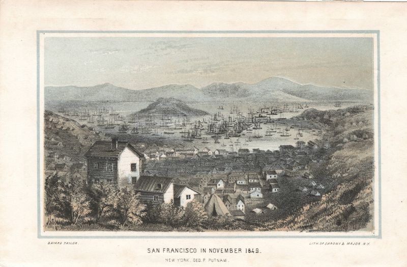 1850 View of San Francisco in 1849 by Sarony &amp; Major