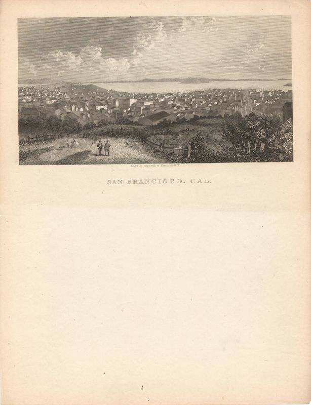 1850 Letter Sheet View of San Francisco by Capewell &amp; Kimmel