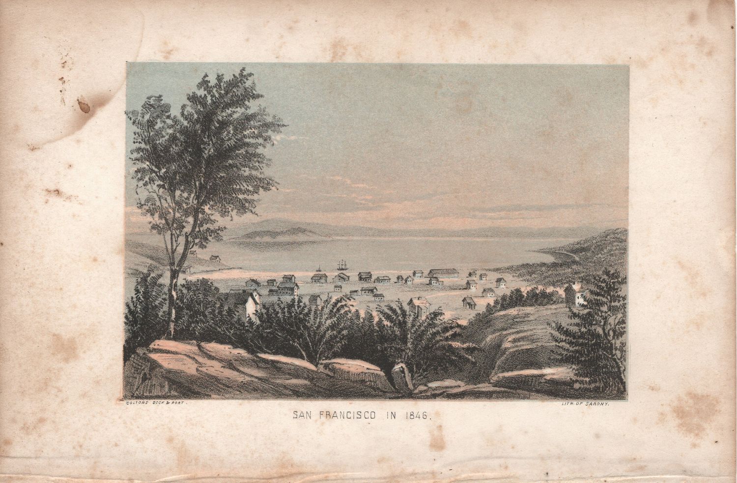 1849 View of San Francisco in 1846 by Sarony