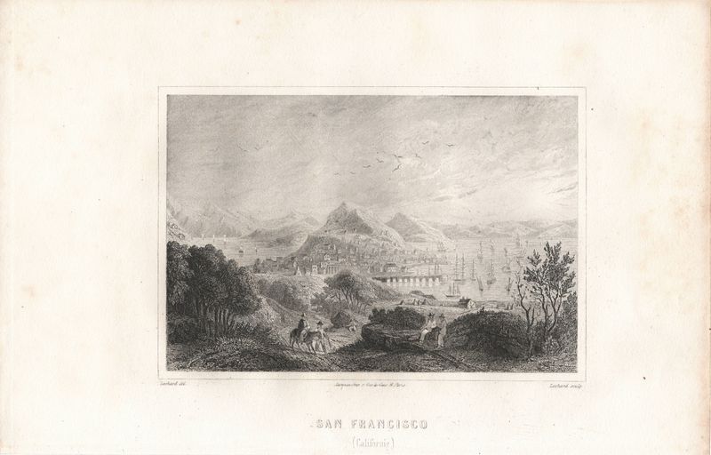 1849 View of San Francisco (californie) by Lechard