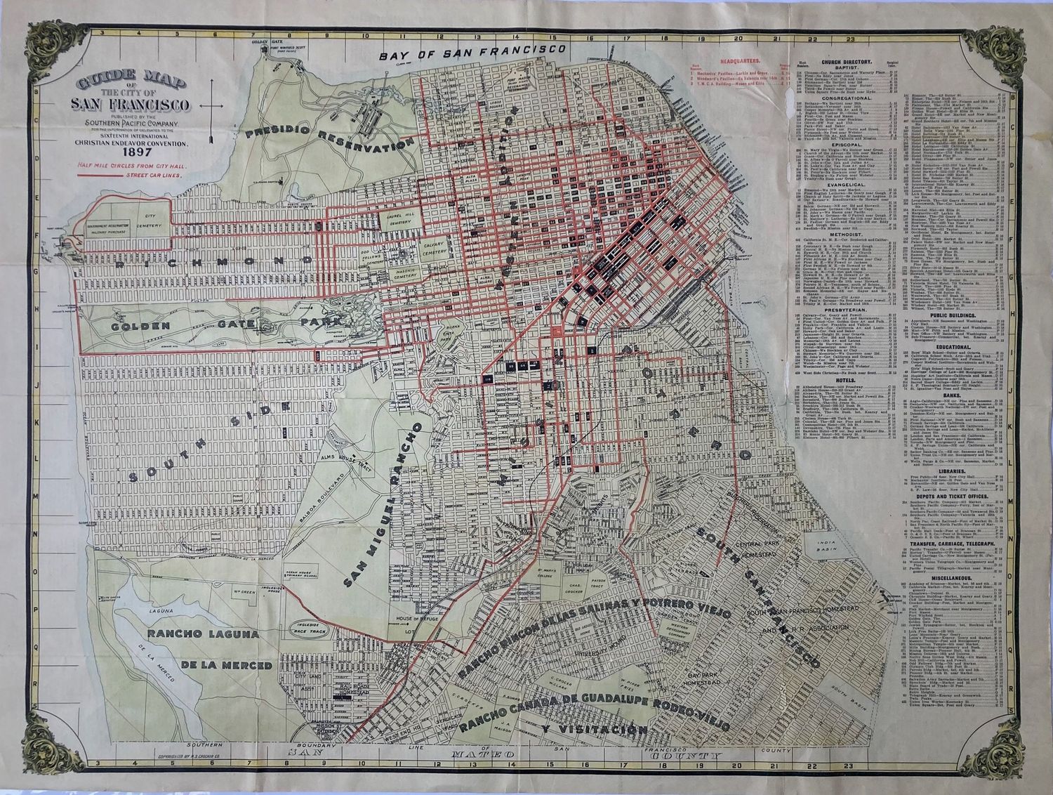 1897 Guide Map of the City of San Francisco by the Southern Pacific Railroad co.