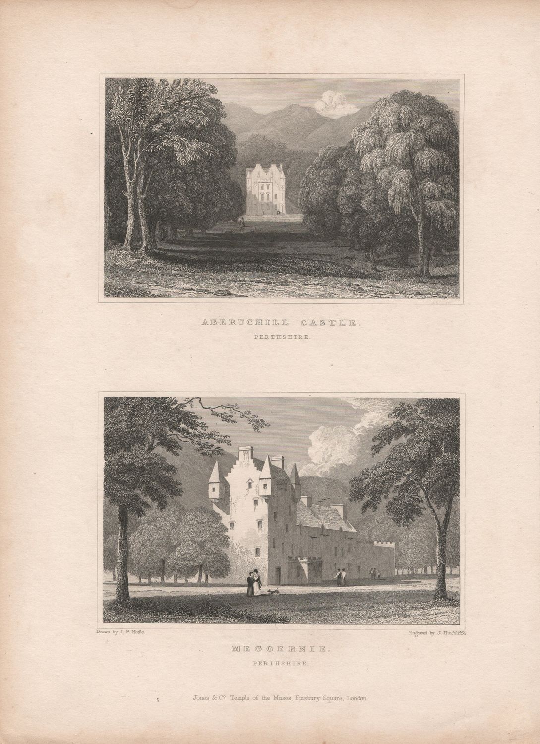 1831 View of Scotland - Perthshire, Aberuchill Castle &amp; Meggernie