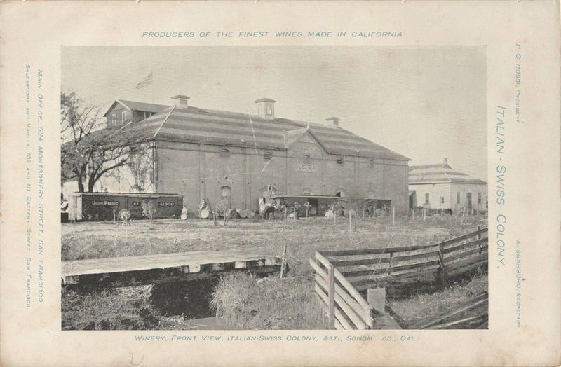 1908 View of the Italian Swiss Colony Winery in Asti , Ca.