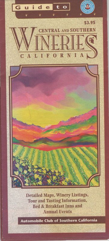 1984 Winery Tours Map (Central &amp; Southern CA)