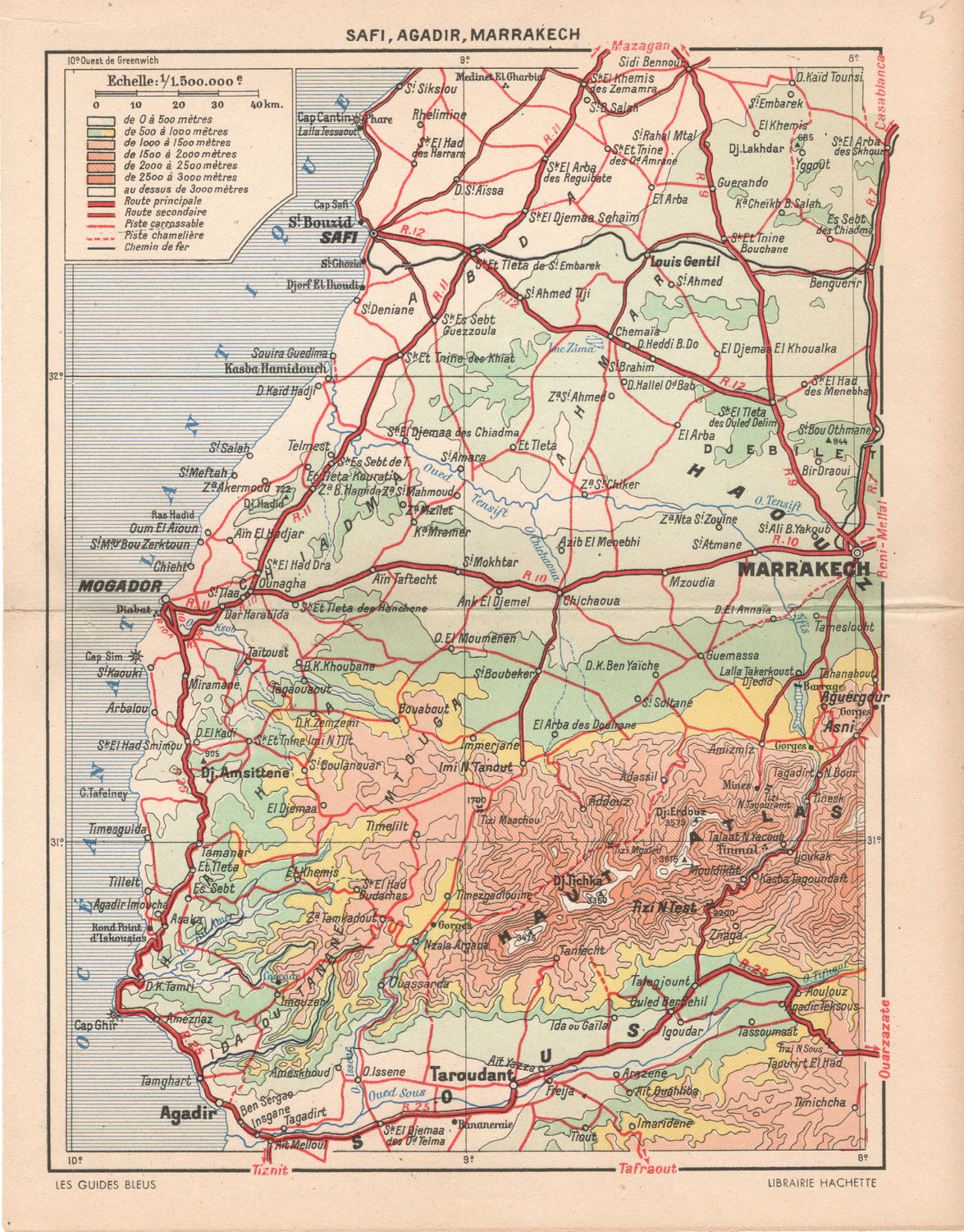 1925 Pair of Maps (2) of the Environs of Marrakech, Morocco  from Les Guides Bleus