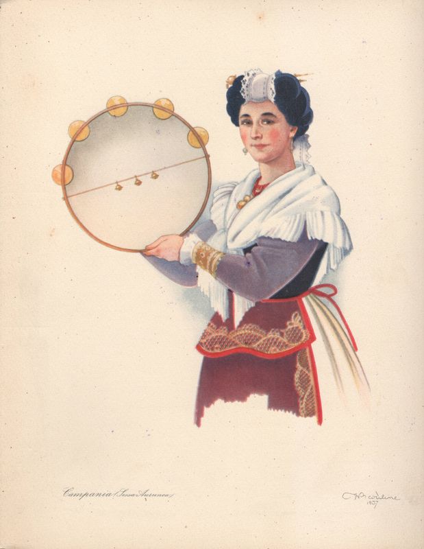 1950 Group of Menus (7) from the Linee Italiano - Costumed People of Italy  5/26/50