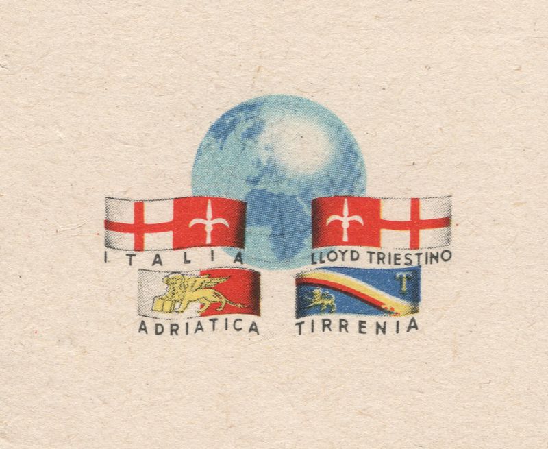 1950 Pair of Menus (2) from a Farewell Voyage of the Conte Biancamano  6/3/50