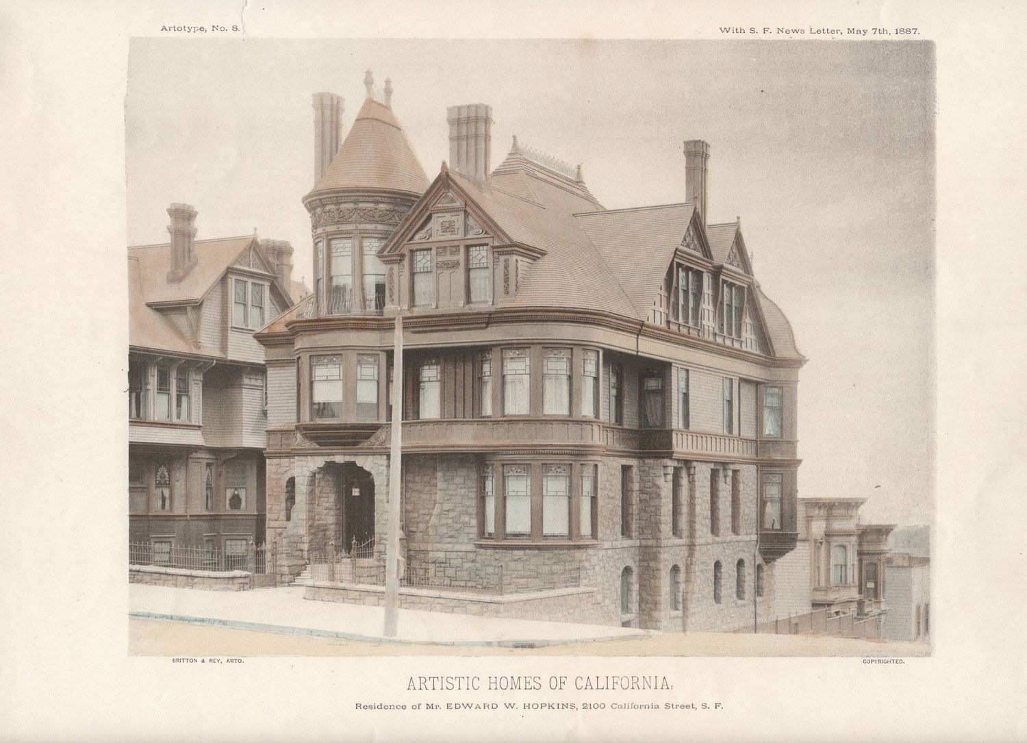 1887 View of 2100 California St San Francisco by Britton &amp; Rey