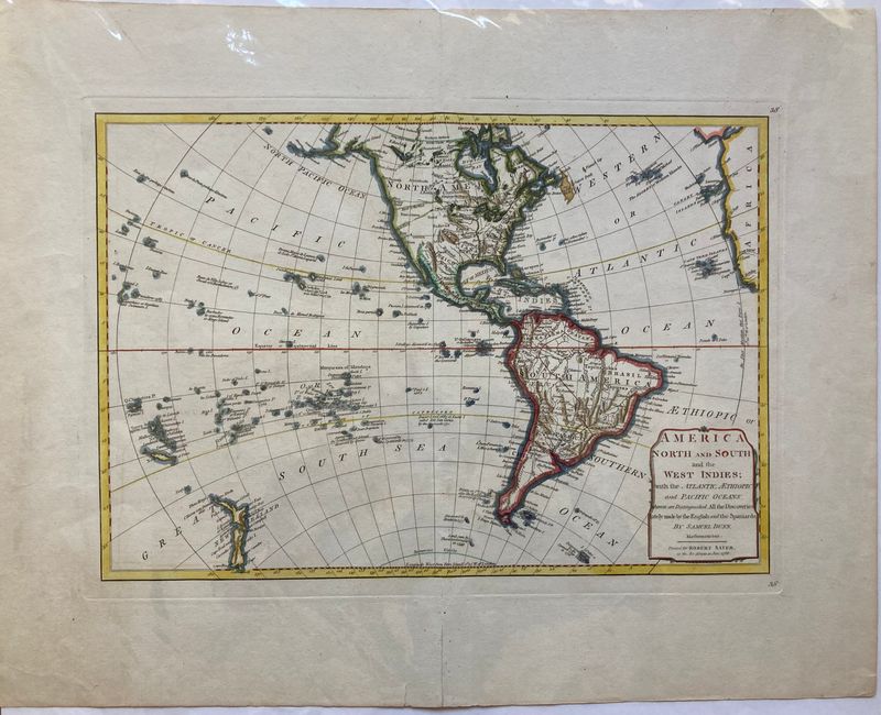 1786 Map of America North and South w/ the West Indies by Samuel Dunn for Rob.'t Sayer