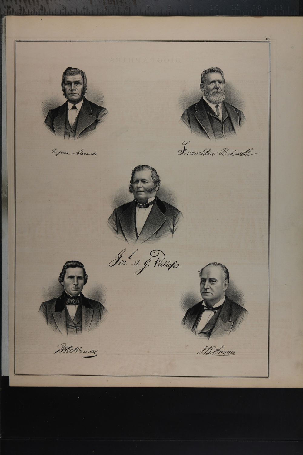 1878 Portraits of Vallejo, Bidwell, Snyder, Heald &amp; Alexander / Sonoma Pioneers 